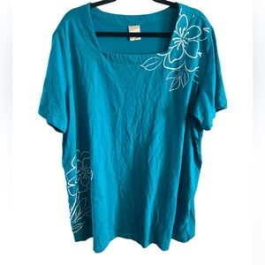 Blair Blue Floral Square Neck Top